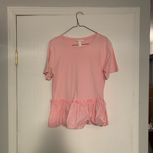 BABY PINK RUFFLE PEPLUM TSHIRT - Picture 3 of 4
